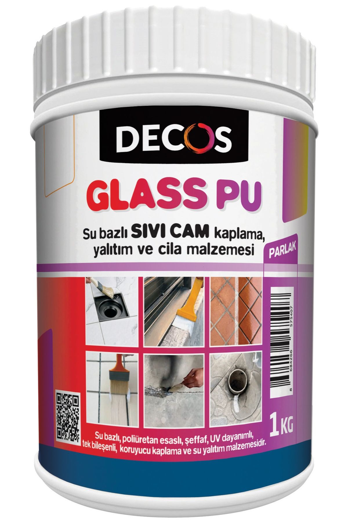 DECOS GLASS PU SU BAZLI SIVI CAM KAPLAMA YALITIM CİLA MALZEMESİ